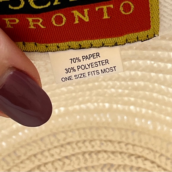 SCALA PRONTO WHITE Straw Fedora round Hat BLACK Hat Band, Beach Travel ONE size - Picture 2 of 14